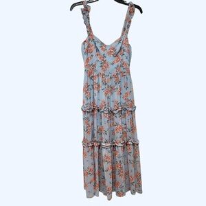 OHS Floral Blue Sleeveless Dress